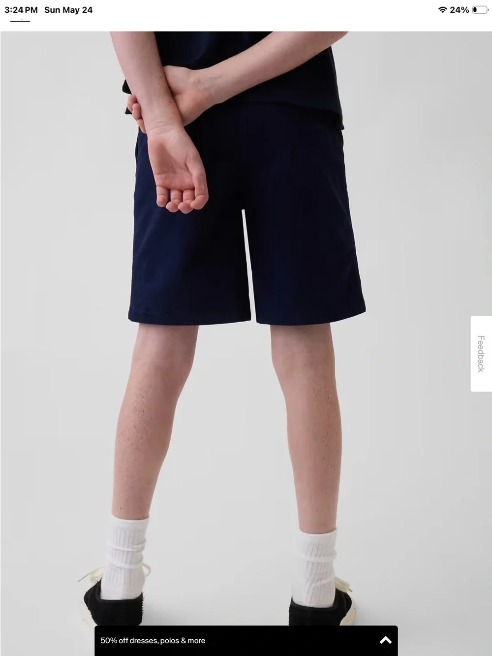 Gap Yourh Khaki Navy Relaxed Fit stretch shorts.   Size 10